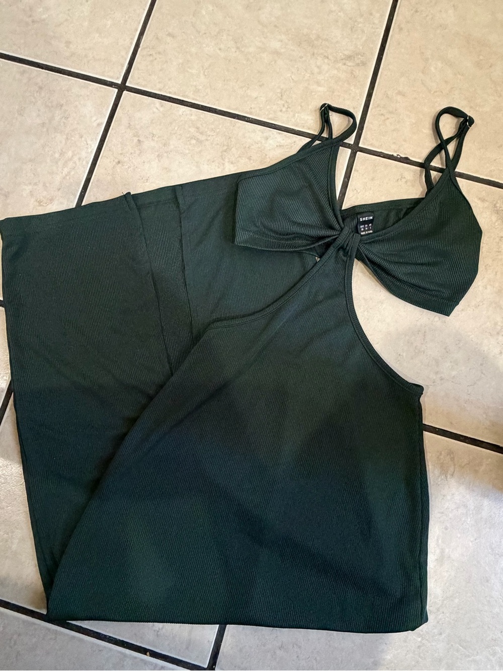 SHEIN Ribbed Dark Green Women’s dress